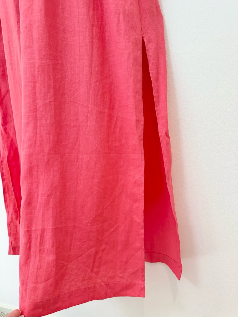 NWT Boden Coral Pink Linen Kaftan Maxi Dress in Coral Sunset, Size 6 - Picture 6 of 16